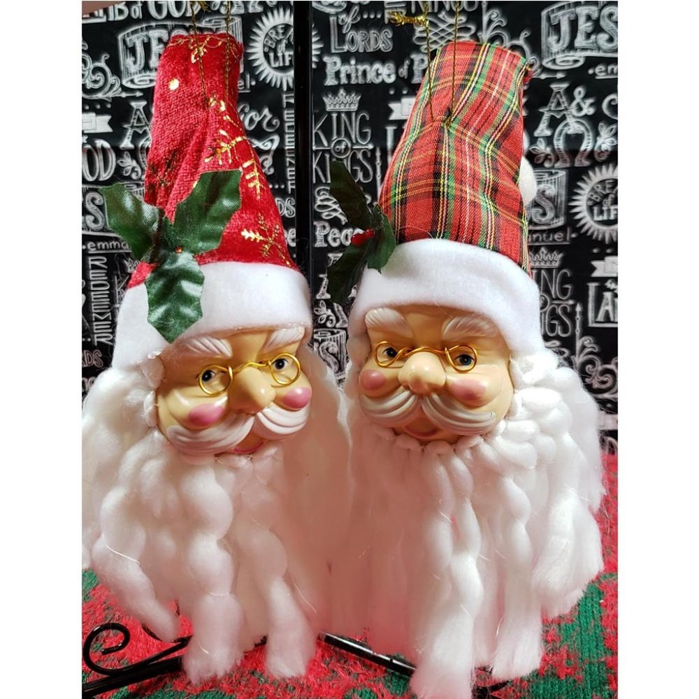 2 Santa Christmas Ornaments NWT